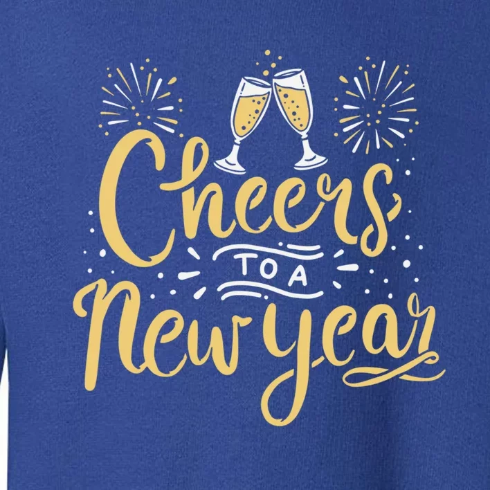 M156 Cheer To A New Year Funny Happy New Year Wine Party Gift Toddler Sweatshirt