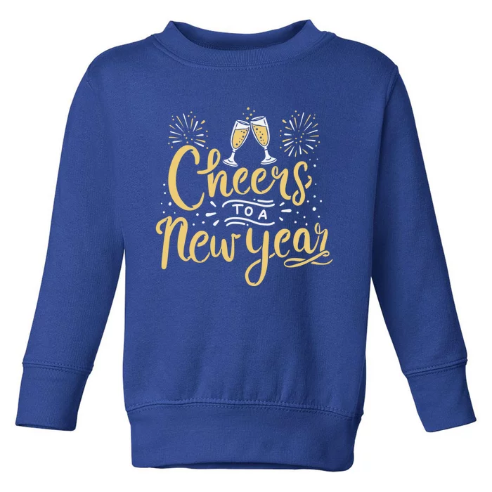 M156 Cheer To A New Year Funny Happy New Year Wine Party Gift Toddler Sweatshirt