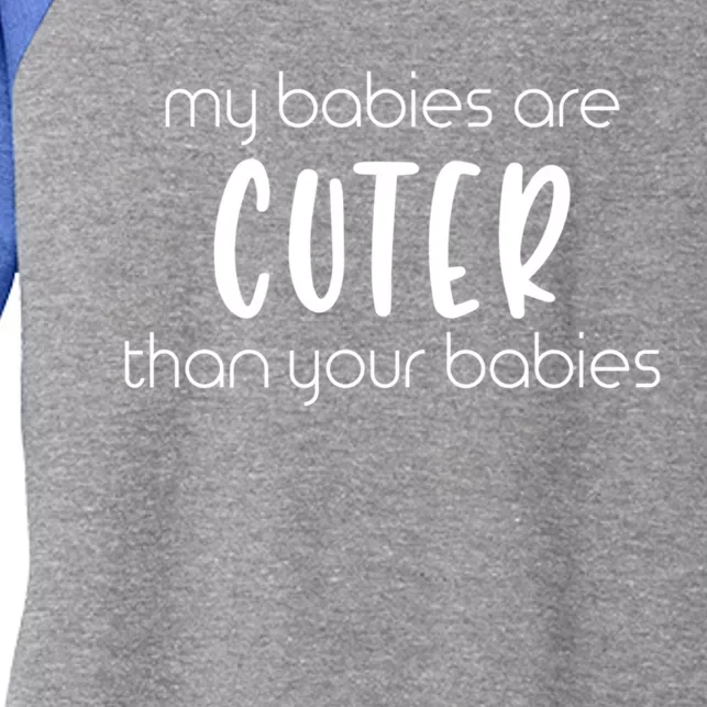 My Cuter Than Yours Funny Newborn Mom Dad Parent Gift Women's Tri-Blend 3/4-Sleeve Raglan Shirt