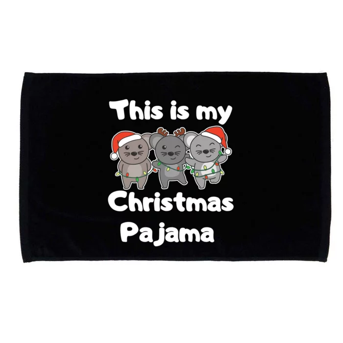 Mouse Christmas This Is My Christmas Pajama Gift Microfiber Hand Towel