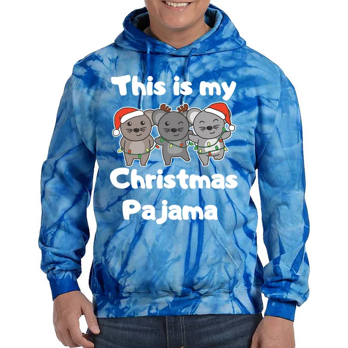 Mouse Christmas This Is My Christmas Pajama Gift Tie Dye Hoodie