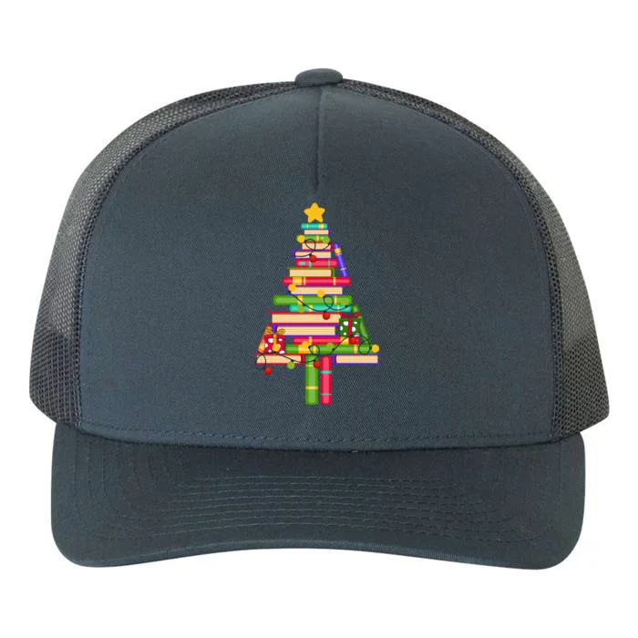 Merry Christmas Tree Love Reading Books Christmas Tree Funny Cute Gift Yupoong Adult 5-Panel Trucker Hat