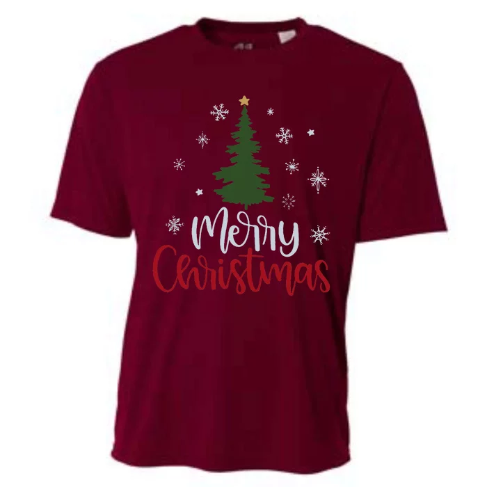 Merry Christmas Tree Christmas Cooling Performance Crew T-Shirt