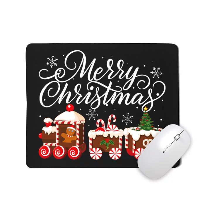 Merry Christmas Train Santa Claus Gingerbread House Pajamas Mousepad