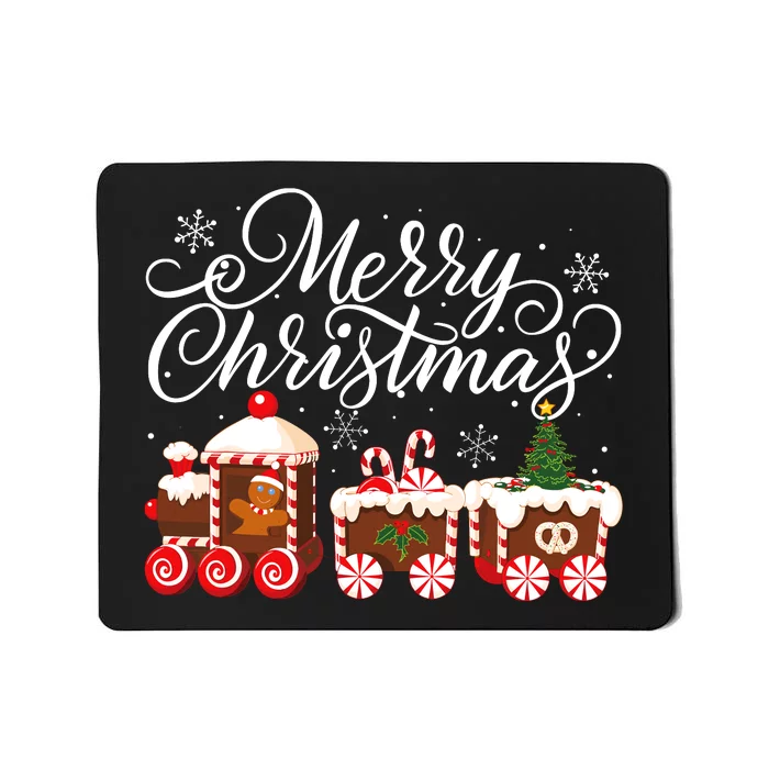 Merry Christmas Train Santa Claus Gingerbread House Pajamas Mousepad