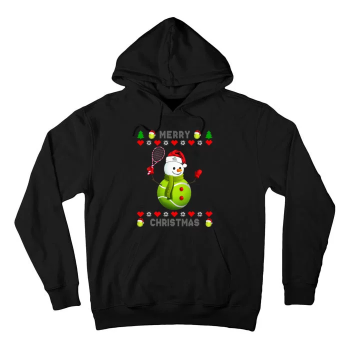 Merry Christmas Tennis Ugly Christmas holiday Tall Hoodie