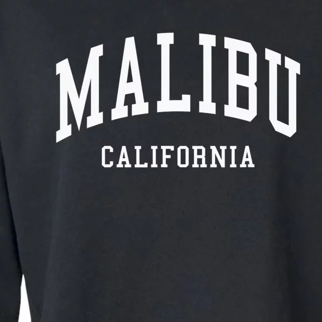 Malibu California Throwback Design Classic Cropped Pullover Crew