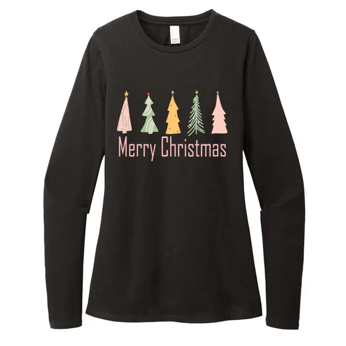 Merry Christmas Trees Cute Holiday Womens CVC Long Sleeve Shirt