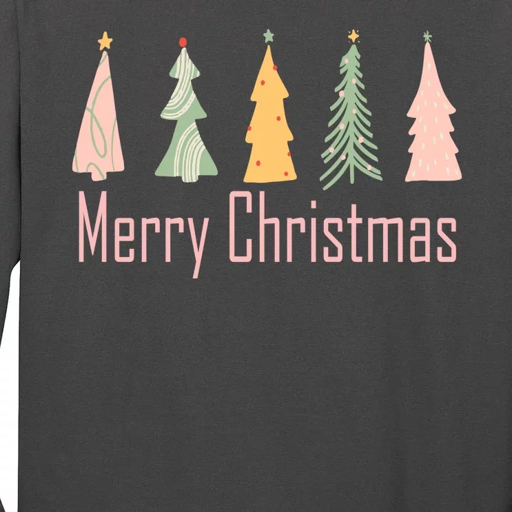 Merry Christmas Trees Cute Holiday Tall Long Sleeve T-Shirt