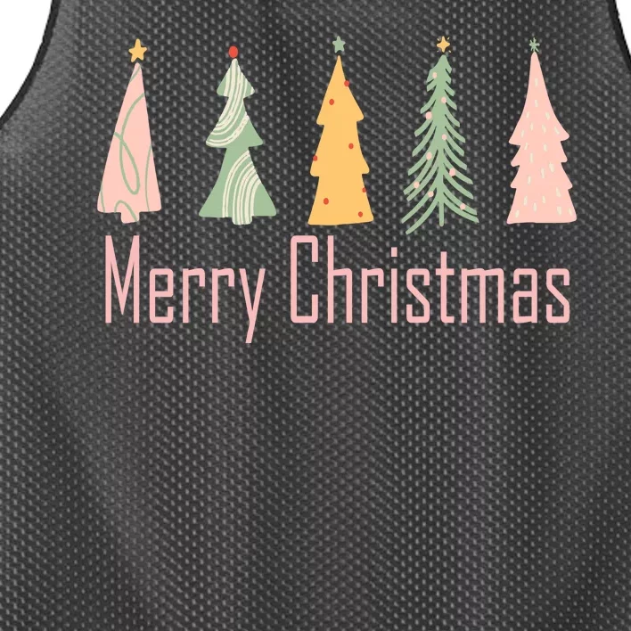 Merry Christmas Trees Cute Holiday Mesh Reversible Basketball Jersey Tank