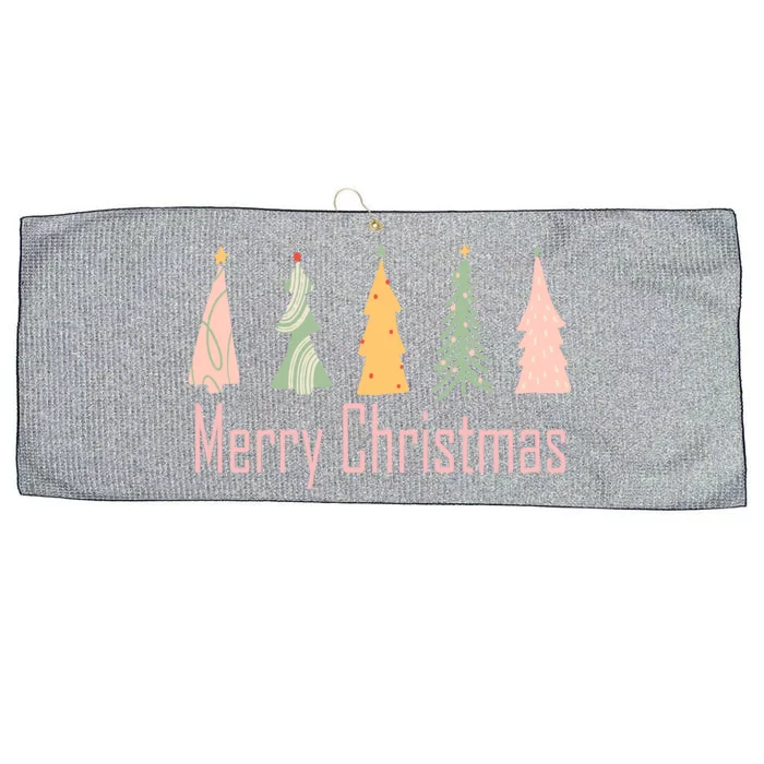 Merry Christmas Trees Cute Holiday Large Microfiber Waffle Golf Towel