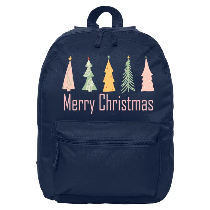 Merry Christmas Trees Cute Holiday 16 in Basic Backpack