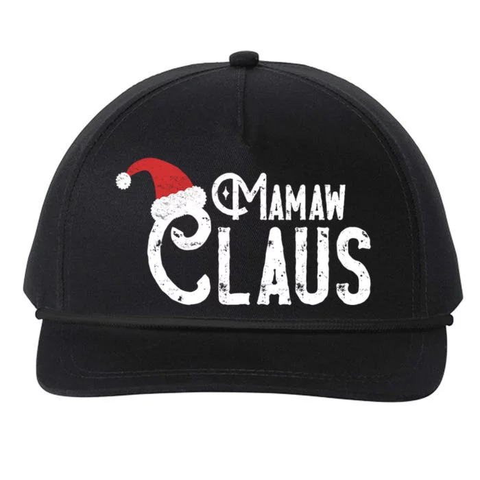 Mamaw Claus Traditional Santa Matching Family Christmas Cool Gift Snapback Five-Panel Rope Hat