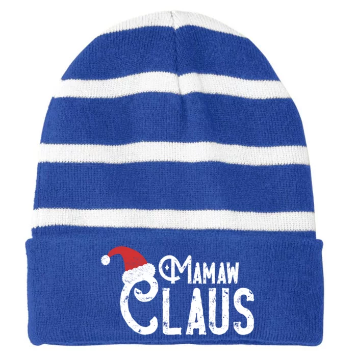 Mamaw Claus Traditional Santa Matching Family Christmas Cool Gift Striped Beanie with Solid Band