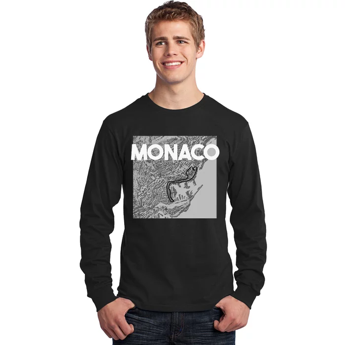 Monaco Circuit Track Layout Long Sleeve Shirt