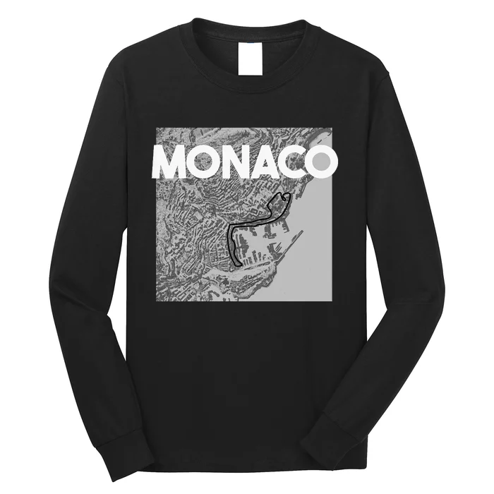 Monaco Circuit Track Layout Long Sleeve Shirt