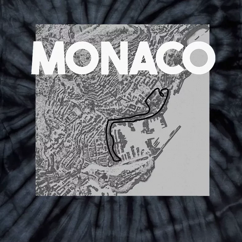 Monaco Circuit Track Layout Tie-Dye T-Shirt