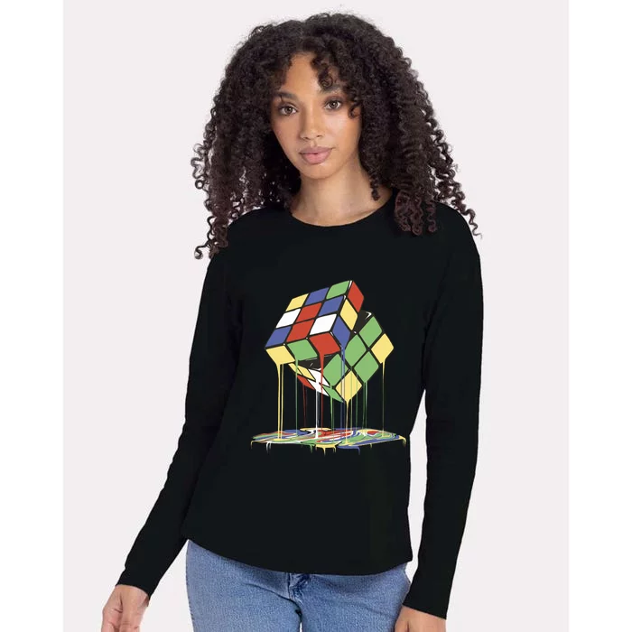 Magic Cube Toy Melting Womens Cotton Relaxed Long Sleeve T-Shirt