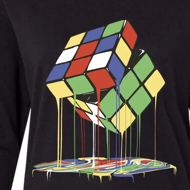 Magic Cube Toy Melting Womens Cotton Relaxed Long Sleeve T-Shirt