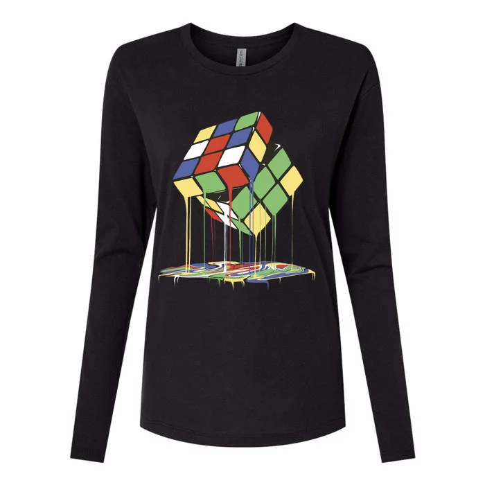 Magic Cube Toy Melting Womens Cotton Relaxed Long Sleeve T-Shirt