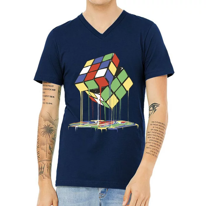 Magic Cube Toy Melting V-Neck T-Shirt