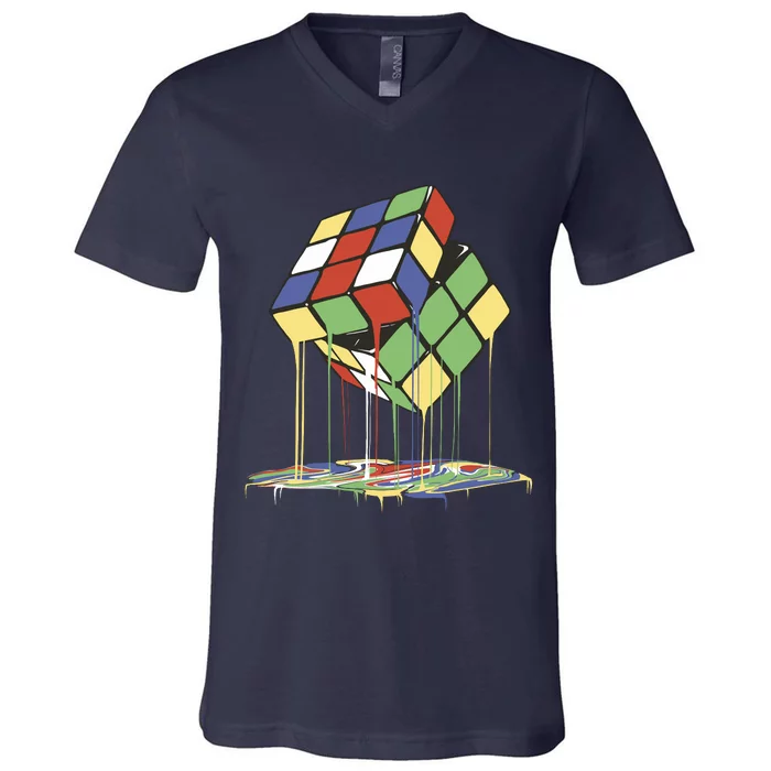 Magic Cube Toy Melting V-Neck T-Shirt