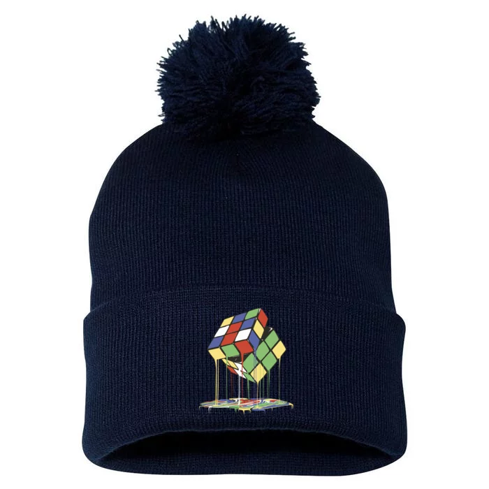 Magic Cube Toy Melting Pom Pom 12in Knit Beanie