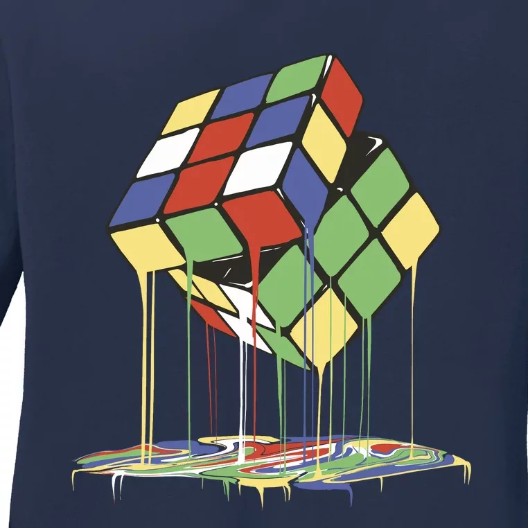 Magic Cube Toy Melting Ladies Long Sleeve Shirt