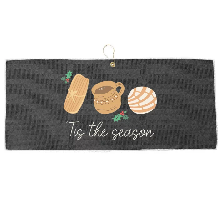 Mexican Christmas Tis The Season Tamale Concha Cafe De Olla Large Microfiber Waffle Golf Towel