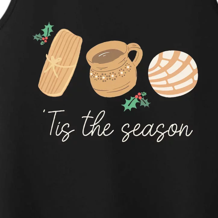 Mexican Christmas Tis The Season Tamale Concha Cafe De Olla Performance Tank