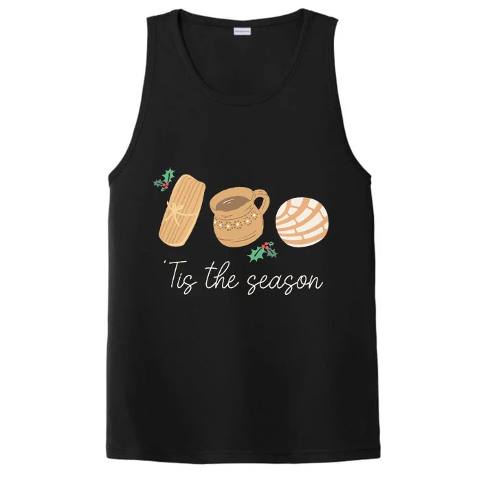 Mexican Christmas Tis The Season Tamale Concha Cafe De Olla Performance Tank