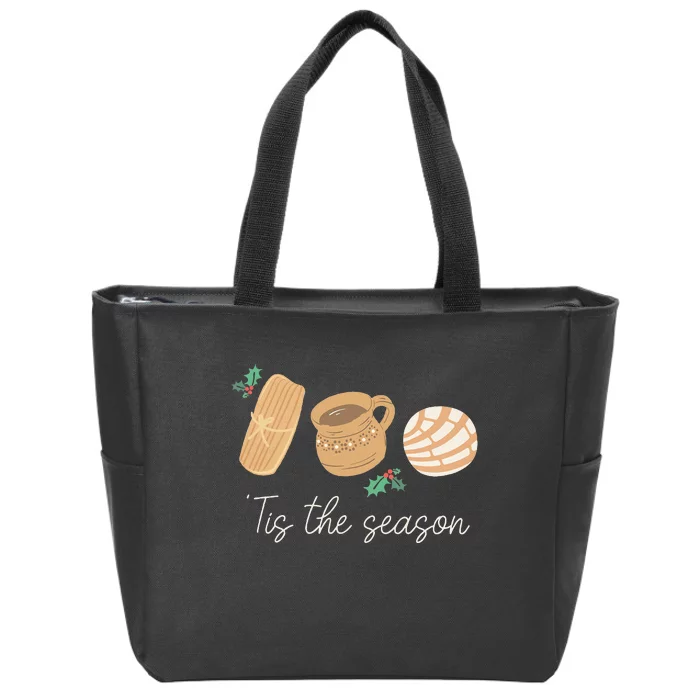 Mexican Christmas Tis The Season Tamale Concha Cafe De Olla Zip Tote Bag