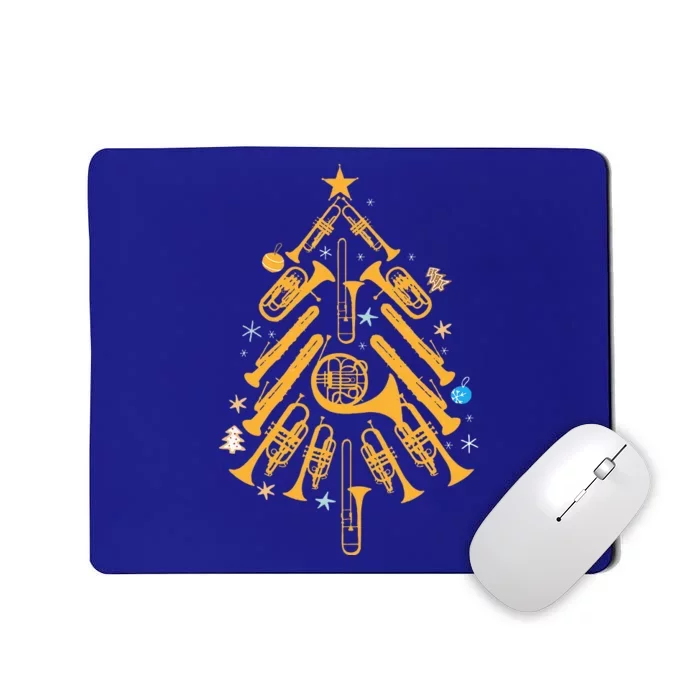 Musical Christmas Tree Ornament Hilarious Brass Instrument Mousepad