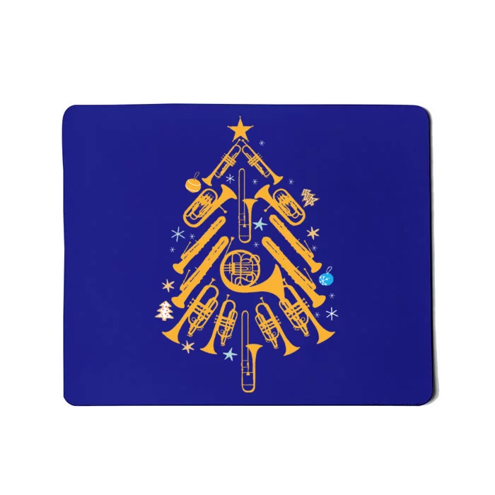 Musical Christmas Tree Ornament Hilarious Brass Instrument Mousepad