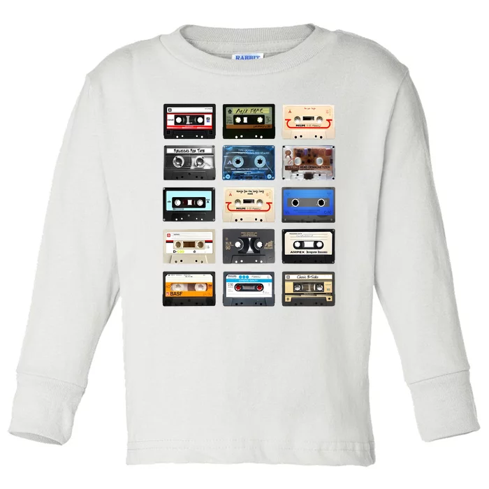 Music Classic Tape Cassette Toddler Long Sleeve Shirt