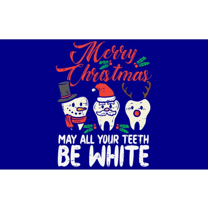 Merry Christmas Teeth Be White Funny Dentist Xmas Dental Funny Gift Bumper Sticker