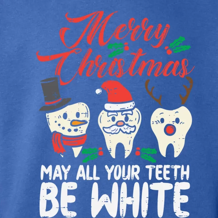 Merry Christmas Teeth Be White Funny Dentist Xmas Dental Funny Gift Toddler Hoodie