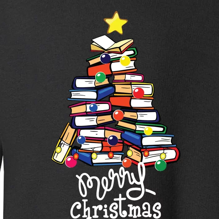 Merry Christmas Tree Shirts Love Reading Books Librarian Nerd Toddler Sweatshirt