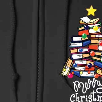 Merry Christmas Tree Shirts Love Reading Books Librarian Nerd Full Zip Hoodie