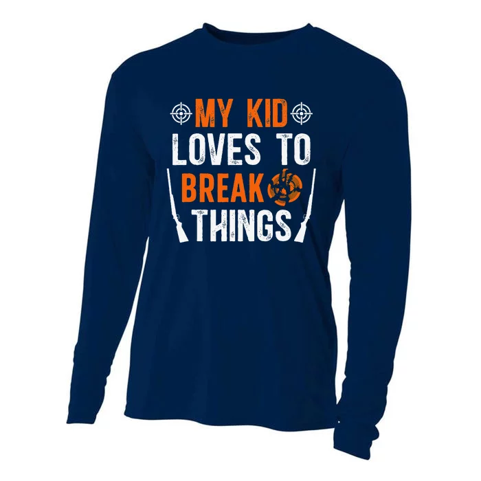 My Child Trap Shooting Mom Of A Trap Shooter Mother Cooling Performance Long Sleeve Crew