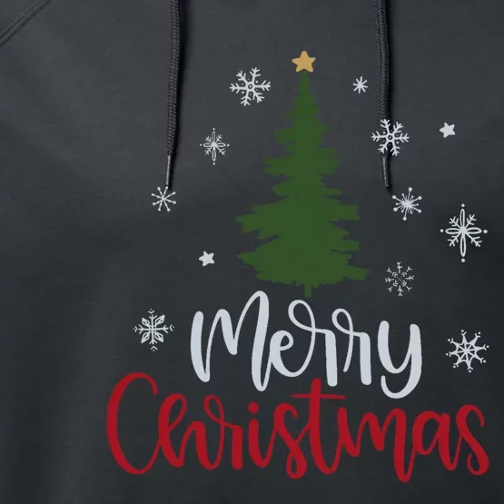 Merry Christmas Tree Christmas For Women Performance Fleece Hoodie