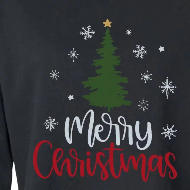 Merry Christmas Tree Christmas For Women Cropped Pullover Crew