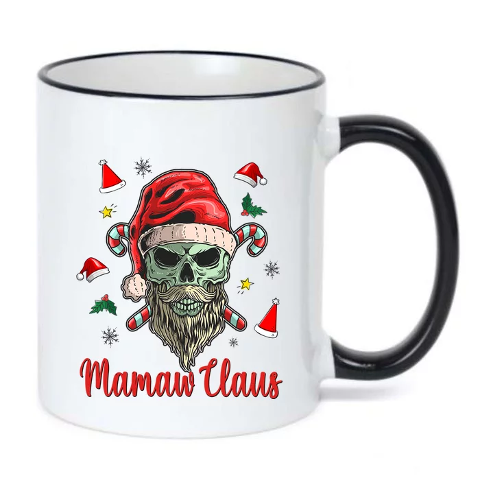 Mamaw Clause Ugly Christmas Skull With Santa Hat Great Gift Black Color Changing Mug