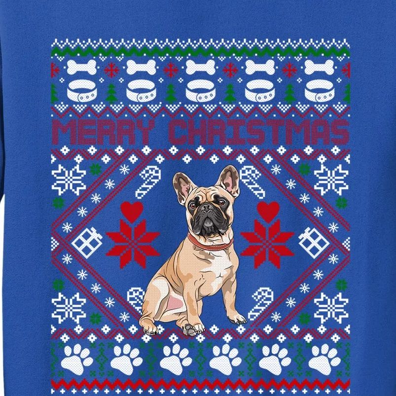 Merry Christmas Ugly Sweater French Bulldogs Pajama Party Gift Tall Sweatshirt