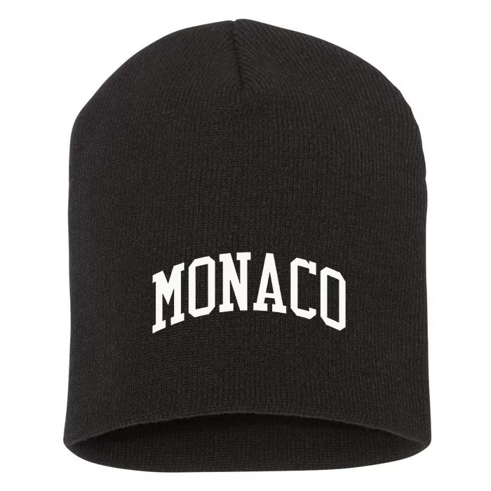 Monaco College University Style Short Acrylic Beanie