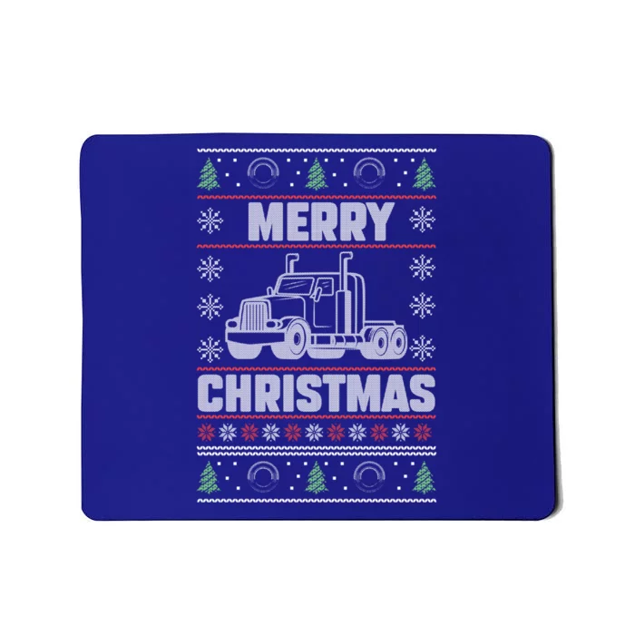 Merry Christmas Ugly Xmas Trucker Funny Truck Driver Love Gift Mousepad