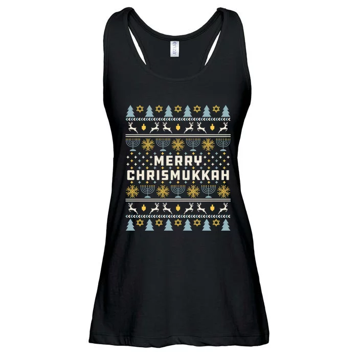 Merry Chrismukkah Ugly Christmas Hanukkah Sweater Ladies Essential Flowy Tank