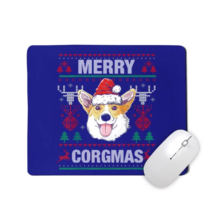 Merry Corgmas Ugly Christmas Sweater Corgi Dog Xmas Cool Gift Mousepad