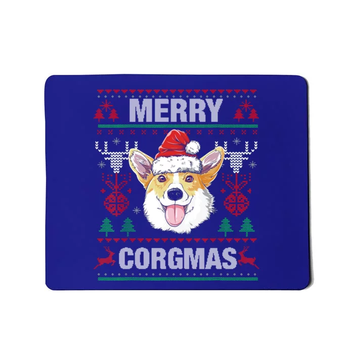 Merry Corgmas Ugly Christmas Sweater Corgi Dog Xmas Cool Gift Mousepad