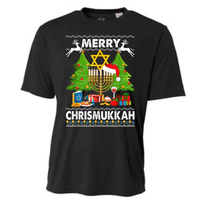 Merry Christmukkah Ugly Jewish Xmas Christmas Hanukkah Cooling Performance Crew T-Shirt